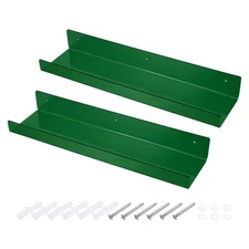 2 Pack Acrylic Shelves for Wall, 15 Inch Green Floating Shelves Wall Mount