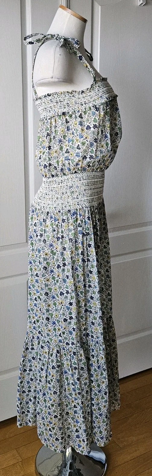 Abito midi senza maniche Tory Burch taglia M medio prendisole fumè cotone floreale