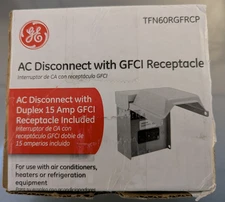 GE TFN60RGFRCP 60A 240V Non-Fuse AC Disconnect with GFCI Receptacle