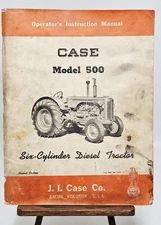 OEM Original Factory Genuine Case Tractor Operator Manual Model 500 Diesel 6-cyl