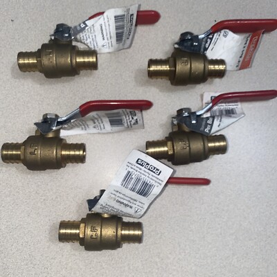LOT OF 5 PROPLUS 283174 3/4'' PEX BALL VALVE BARB X BARB