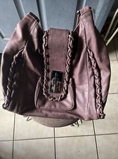 Treesje Lavender Leather Shoulder Bag With Pewter Hardware