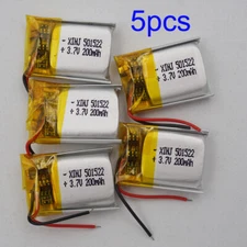 5Pcs 3.7V 200mAh 0.74Wh Li-Ion Battery 501522 New for Bluetooth Headphones GPS