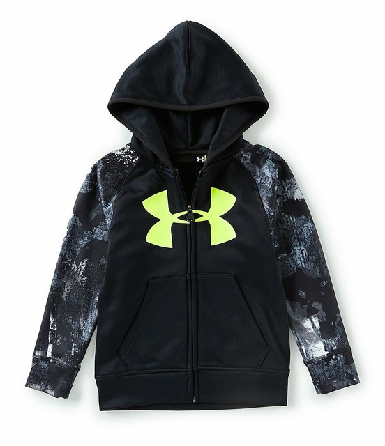 Under Armour Boys Bedrock Camo ZipUp Hoodie Size 2T Color Black eBay