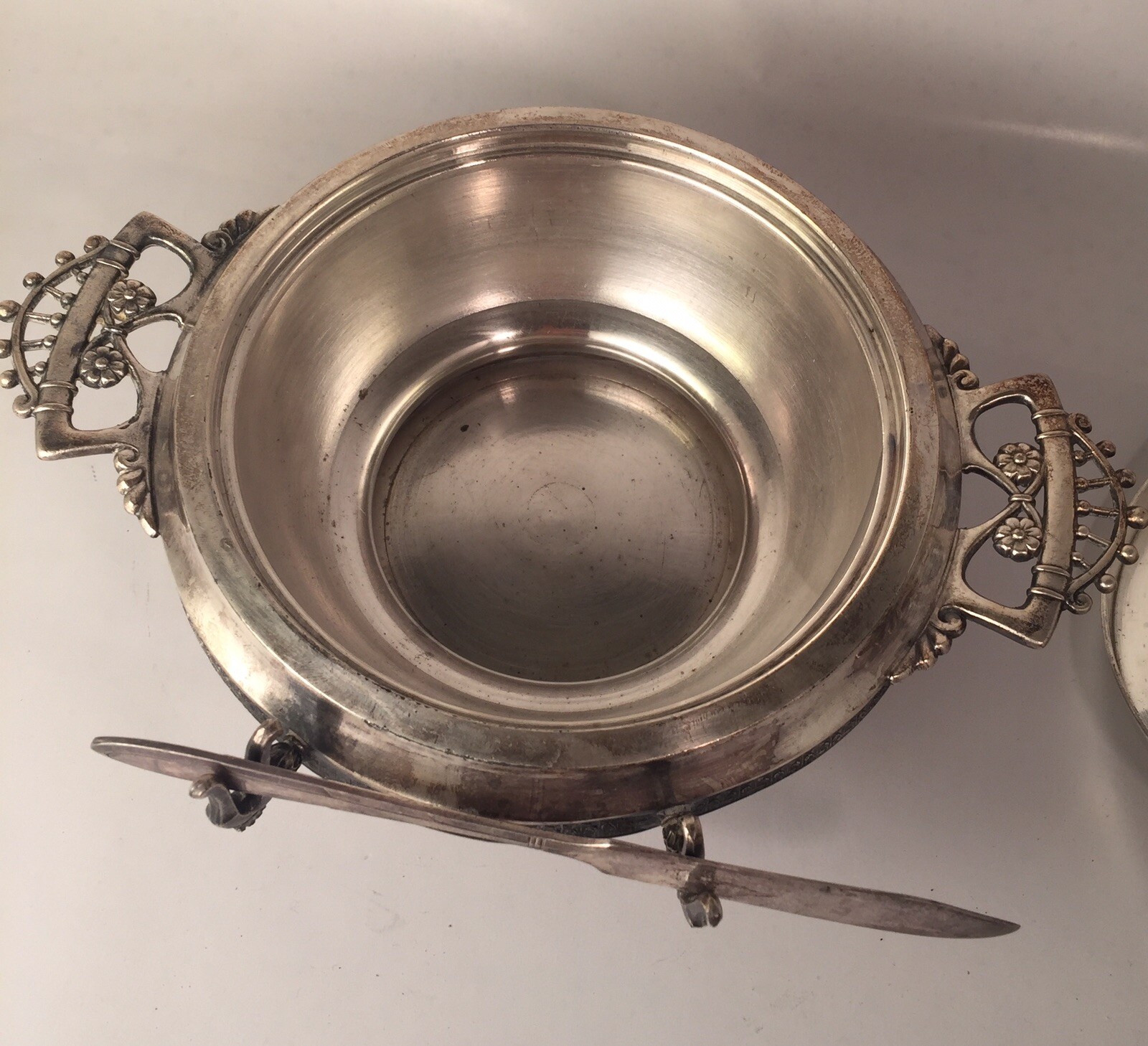 Middletown Plate, Co. White Metal Butter Dish Vintage Rare