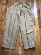 Blair Brown Pull On Pants Elastic Waist Size 12PS Women Pockets Business Preppy