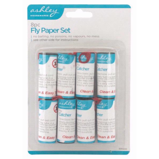 8 x Ashley Sticky Fly Bug Wasp Insect - Poison Free Paper Trap Catchers Traps