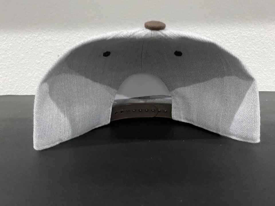 RETRO SWINGING FRIAR LOGO SAN DIEGO PADRES GRAY BROWN ADULT SIZE SNAPBACK HAT - Image 3 of 4