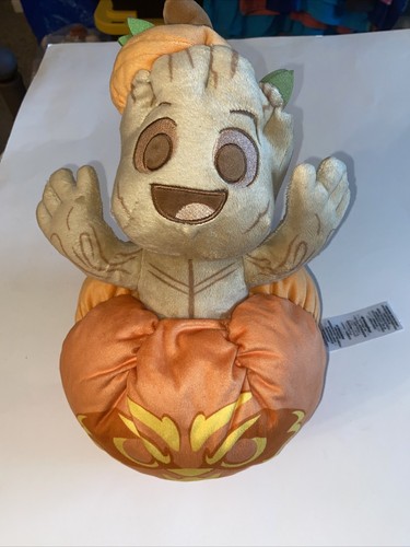 Disney Parks 2022 Halloween Guardians Of The Galaxy Baby Groot Pumpkin Plush - Picture 4 of 7