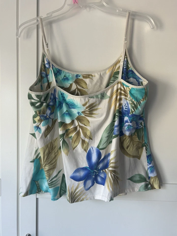 Camiseta sin mangas para mujer talla 2X estampado floral Jamaica Bay Foto 4 de 4