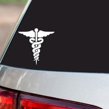 EMT MFR Medic Star of Life Sticker Caduceus S9 all chrome  regular vinyl color