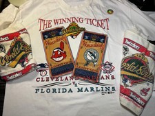 1997 World Series Cleveland Indians Florida Marlins The Winning Ticket Shirt XL