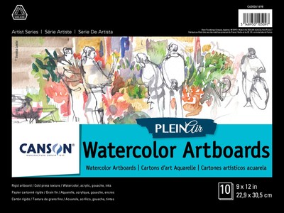 Canson Artist Series Plein Air Watercolor Artboards 9''X12''-10 Boards