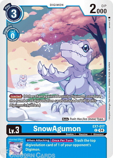EX7-017 SnowAgumon : Common Digimon Card : EX07: Digimon Liberator