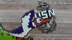 USN Nintendo NES Duck Hunt Duck Fly High Anchor Up CPO Challenge Coin #126Y
