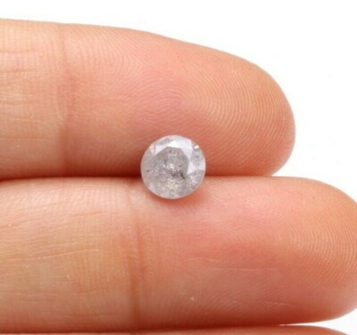 1.06Cts Round Brilliant Diamond White Gray Solitaire Loose Diamond, 6.11mm W64