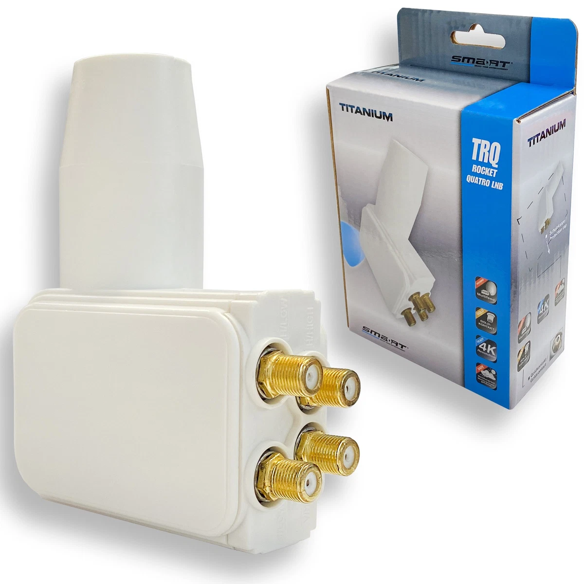 Original Smart Titanium Rocket LNB Multifeed para multiinterruptor 4K Quattro 3° HD