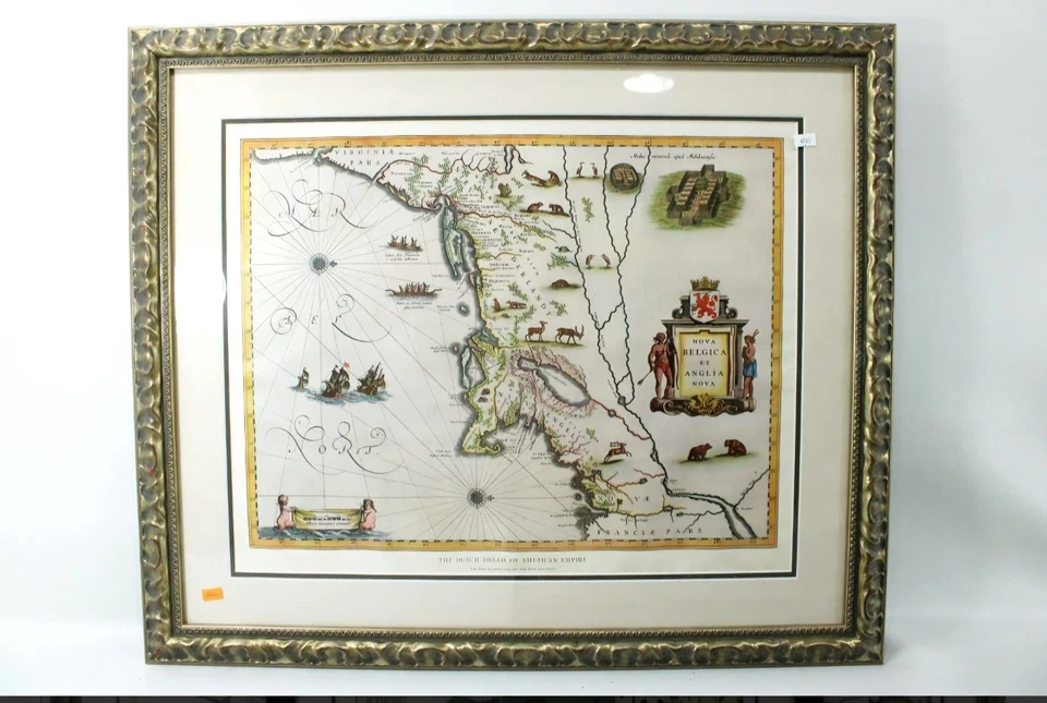 Framed Antique Map Reproductions  New World Exploration Set of Three  25×31 each - Image 2 of 4