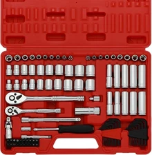 Juego de dados 94 piezas llaves de dado con cuadro de 1/4 y 3/8 Set