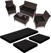 Image of 3Pcs Rattan Garden Cushion Set Replacement Chair Sofa Outdoor Water Resistant UK