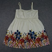 Adrianna Papell Dress Womens 24W White Floral Fit & Flare Sleeveless Sundress