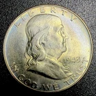 1948-P Franklin Half Dollar Gem BU Beautiful Toner Rainbow Toned