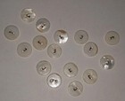Antique mother of pearl buttons 2 hole shankless. Set of 16 — photo 2