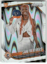 2025 Panini Prizm WNBA #150 Saniya Rivers White Seismic Prizms Rookie RC