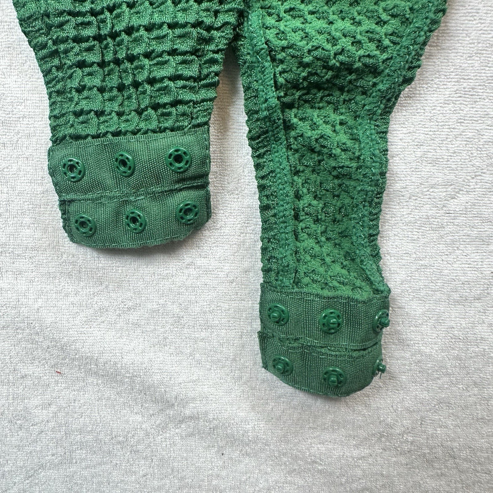 Manière De Voir Green Waffle Knit Cutout Bodysuit Long Sleeve Snap Front Women 6 image 9