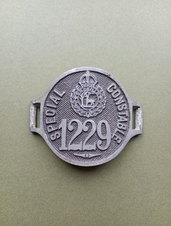 WW1 WW2 Berkshire Special Constable Number 1229 Armband Plate