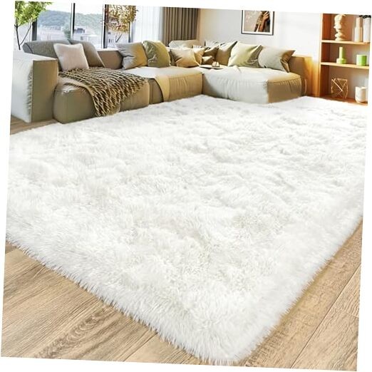 Large 9x12 Cream White Area Rug for Living Room Ultra Soft Rectangular