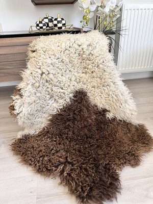 %100 Natural Gotland Sheepskin Rug,sheepskin Pelt,Natural Color,white,Camel