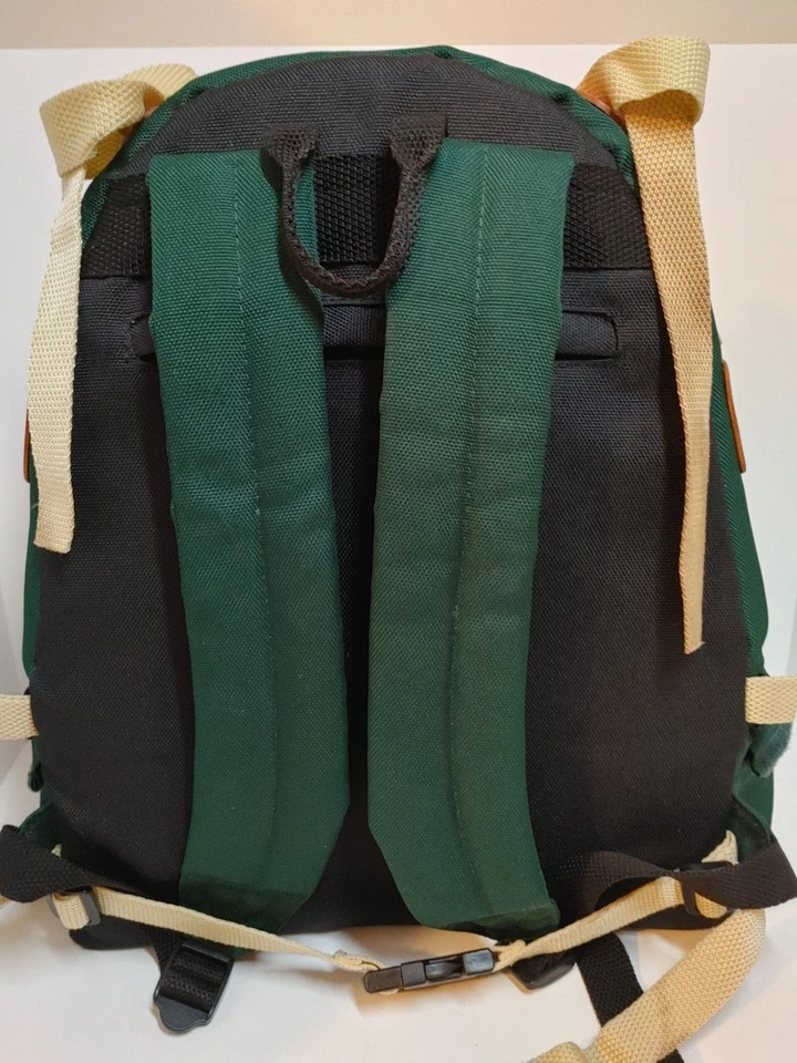 Canon Camera/Drone Professional Backpack Canvas Green Leather Travel Padded VTG. - Image 4 of 4
