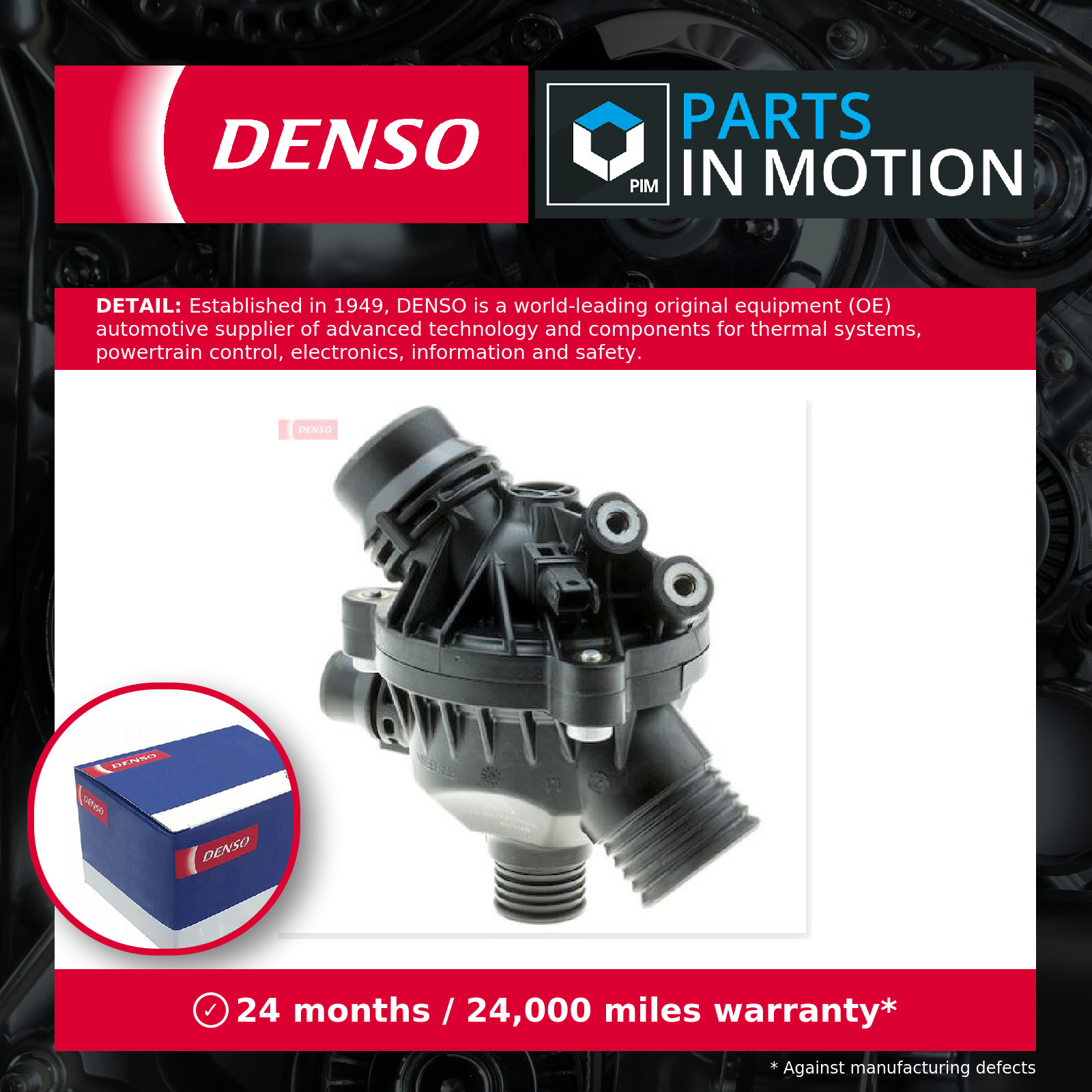 Coolant Thermostat fits BMW Z4 3.0 06 to 16 Denso 11537536655 11537544788 New