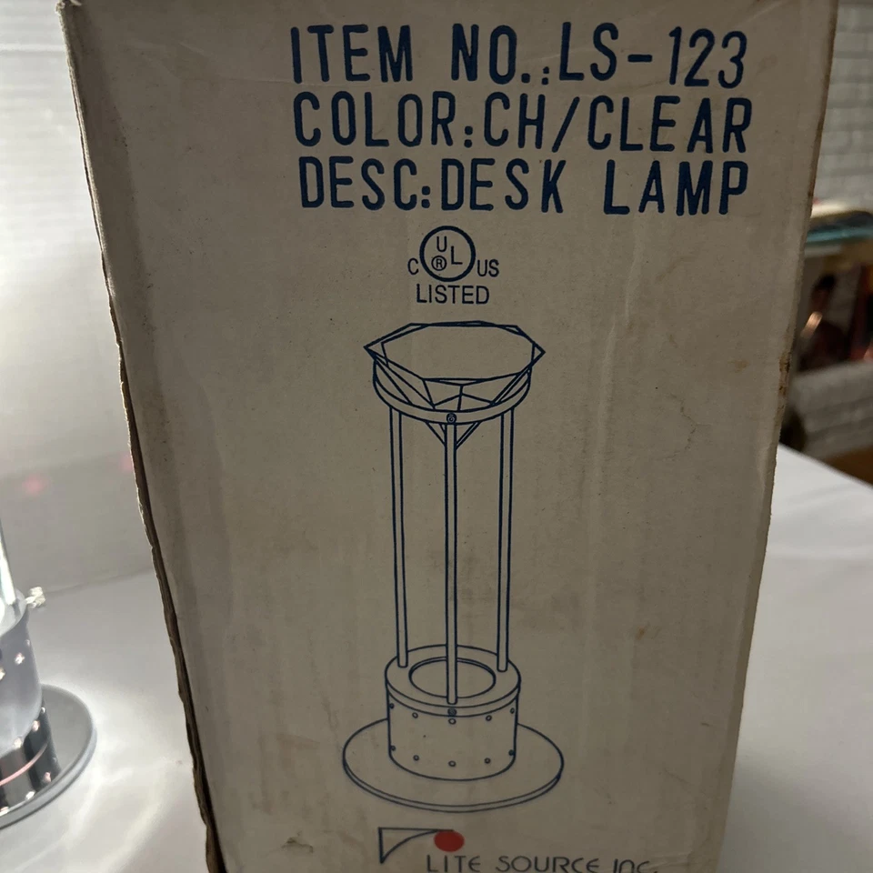 Lámpara de Escritorio Lite Source Diamante Retro Y2K NOS OOP AÑOS 90 De Colección Cromo Oficina Rara Foto 4 de 4