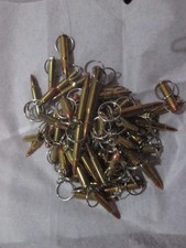 100 Bullet KeyChains, 10 different Types many caliber keyrings