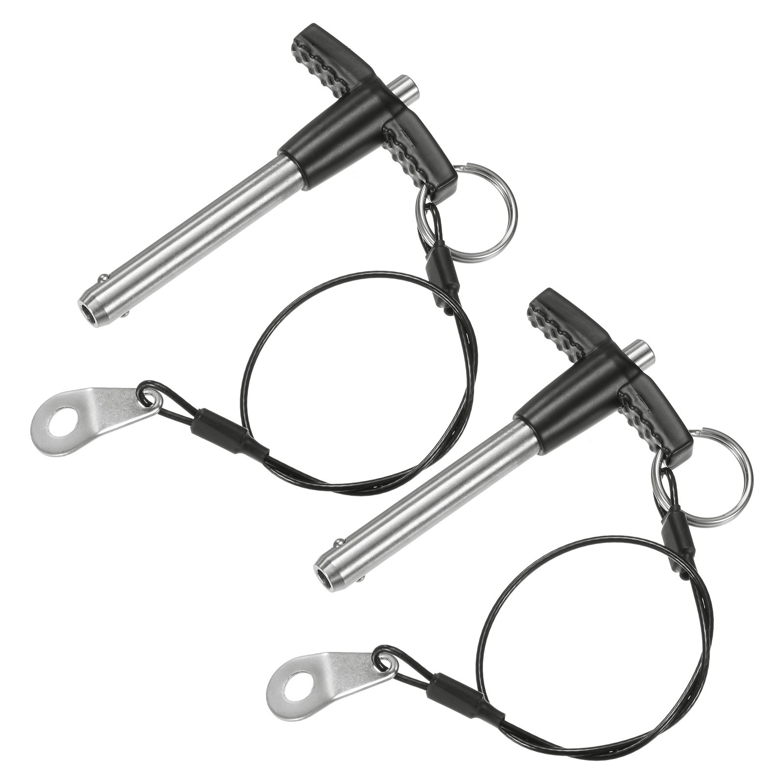 2Pcs t Handle Lock Pins, 8mm Dia. 40mm Usage Long Push-Button Ball Locking Pin