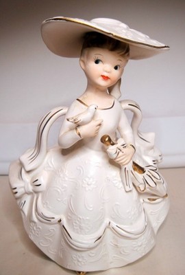 Vintage Rubens 1964 Lady w/ Parasol Planter w/ Original Label #474M