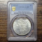 1890-S Morgan Silver Dollar PCGS AU55 Gold Shield Holder *Super Flashy For AU!*