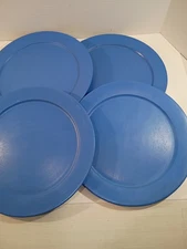 Blue wooden picnic/patio plates Approx. 13" (set 0f 4) New