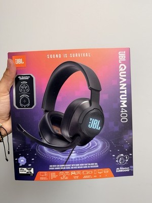 JBL Quantum 400 Black Gaming Headset Surround Sound Detachable Cable USB 3.5mm