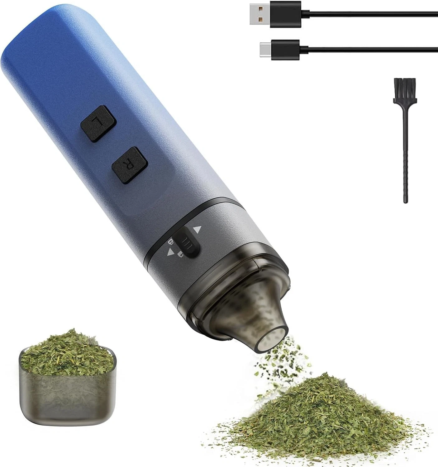 Electric Spice Grinder, Automatic Small Portable Herbal ordinary, Blue