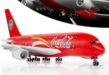 47cm A380 Airbus Coca Cola With Wheels and Lights Aircraft Plane Model Gift