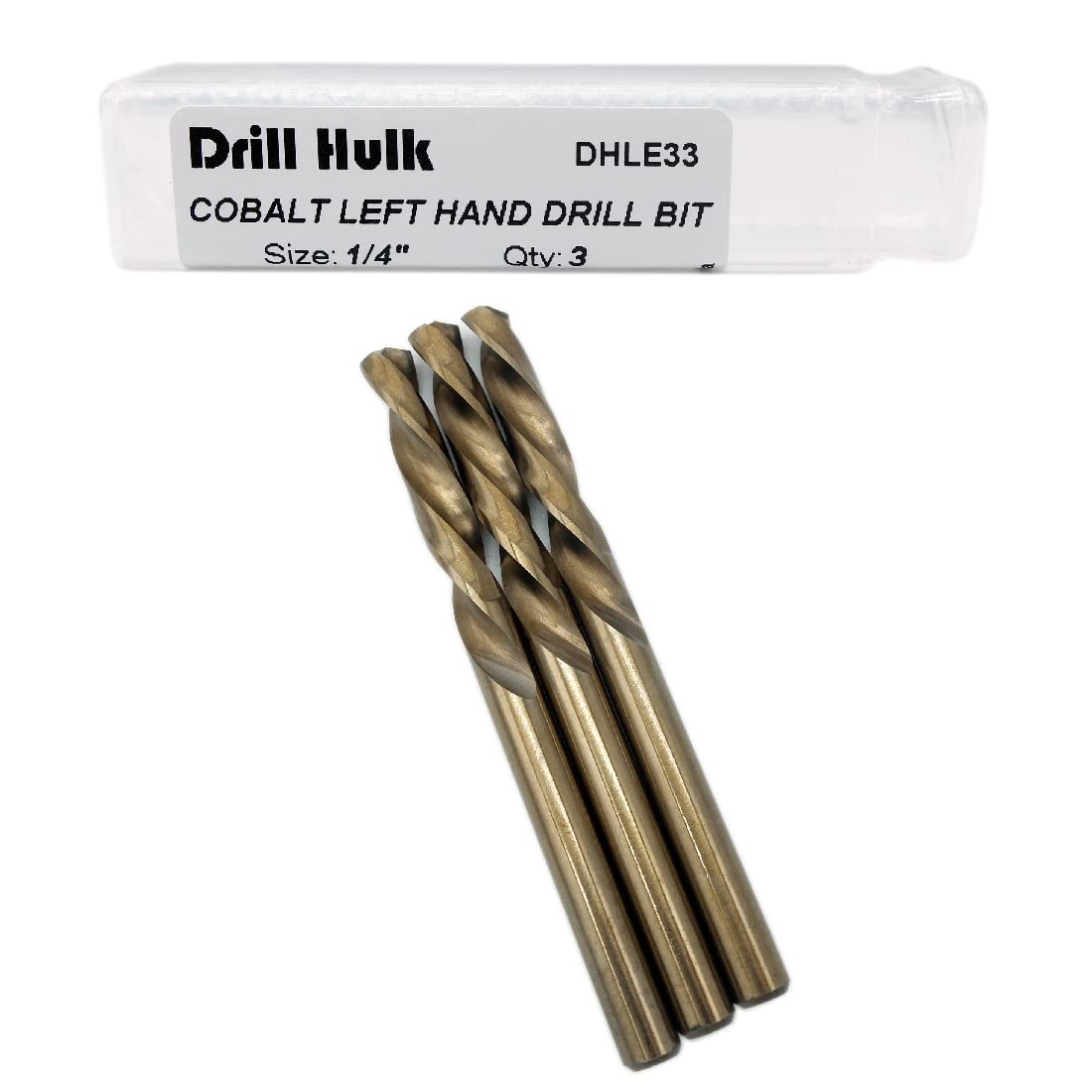 1/4-inch Cobalt Steel M35 Left Hand Drill Bit for Removing Damaged Bolts and Scr