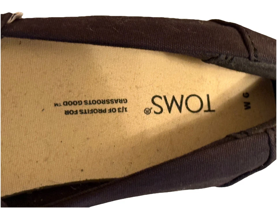 Zapatos Toms para mujer talla 11 alpargata de lona negra plataforma suela arco iris Foto 3 de 4