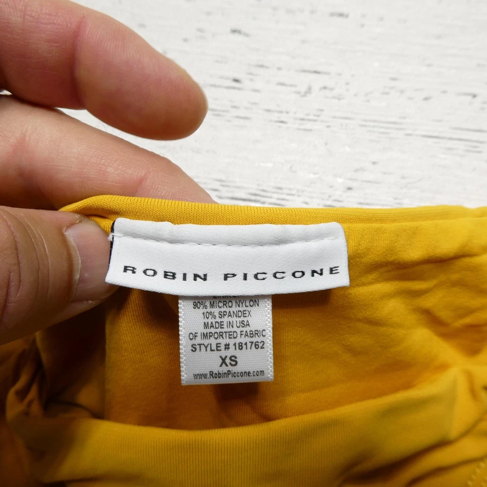 Parte inferior de natación de bikini Robin Piccone para mujer XS mostaza Luca 181762 detalle de cuentas doradas Foto 4 de 4