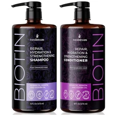 InstaSkincare Biotin Shampoo and Conditioner Set for Hair Growth 16 Oz