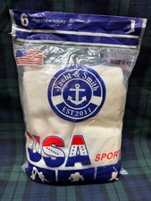 Yacht Smith 6 Pair Cotton Crew Socks White Size 9-11