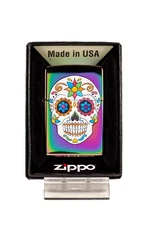 Sugar Skull - Multi Color Spectrum Zippo Lighter - Standard Insert