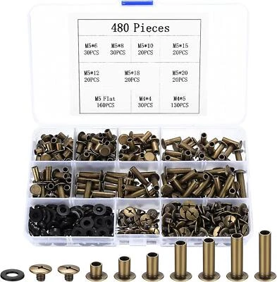 MYHONGLE 480 Stück Chicago Schrauben, Chicago Bindeschrauben, Bindeschrauben Nieten für Nieten